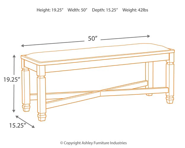 Tyler Creek Dining Bench - World Furniture Gallery (Newark, CA)