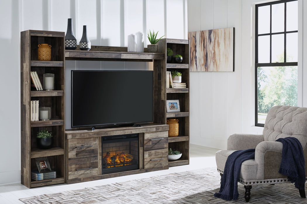 Derekson 4-Piece Entertainment Center with Electric Fireplace - World Furniture Gallery (Newark, CA)