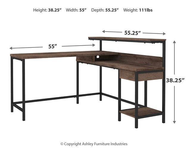 Arlenbry Home Office L-Desk with Storage - World Furniture Gallery (Newark, CA)