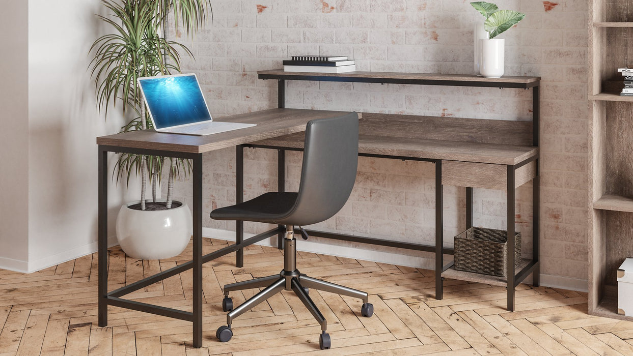 Arlenbry Home Office L-Desk with Storage - World Furniture Gallery (Newark, CA)