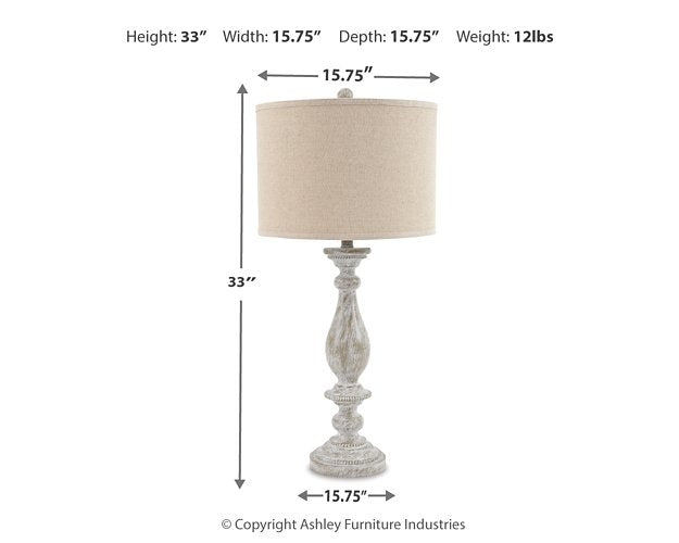 Bernadate Table Lamp (Set of 2) - World Furniture Gallery (Newark, CA)