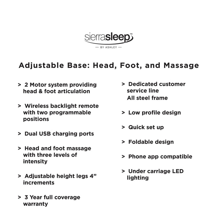 Head-Foot Model Better Extra Long Adjustable Base (2 Required) - World Furniture Gallery (Newark, CA)