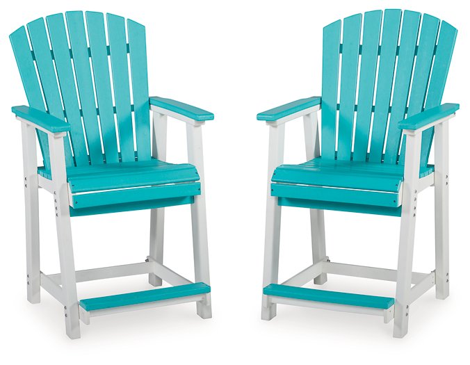 Eisely Outdoor Counter Height Bar Stool (Set of 2) - World Furniture Gallery (Newark, CA)