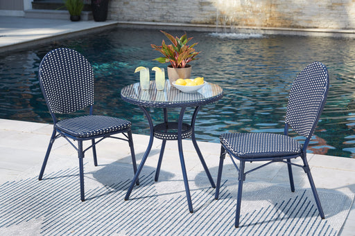 Odyssey Blue Outdoor Table and Chairs (Set of 3) - World Furniture Gallery (Newark, CA)