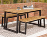 Town Wood Outdoor Dining Table Set (Set of 3) - World Furniture Gallery (Newark, CA)