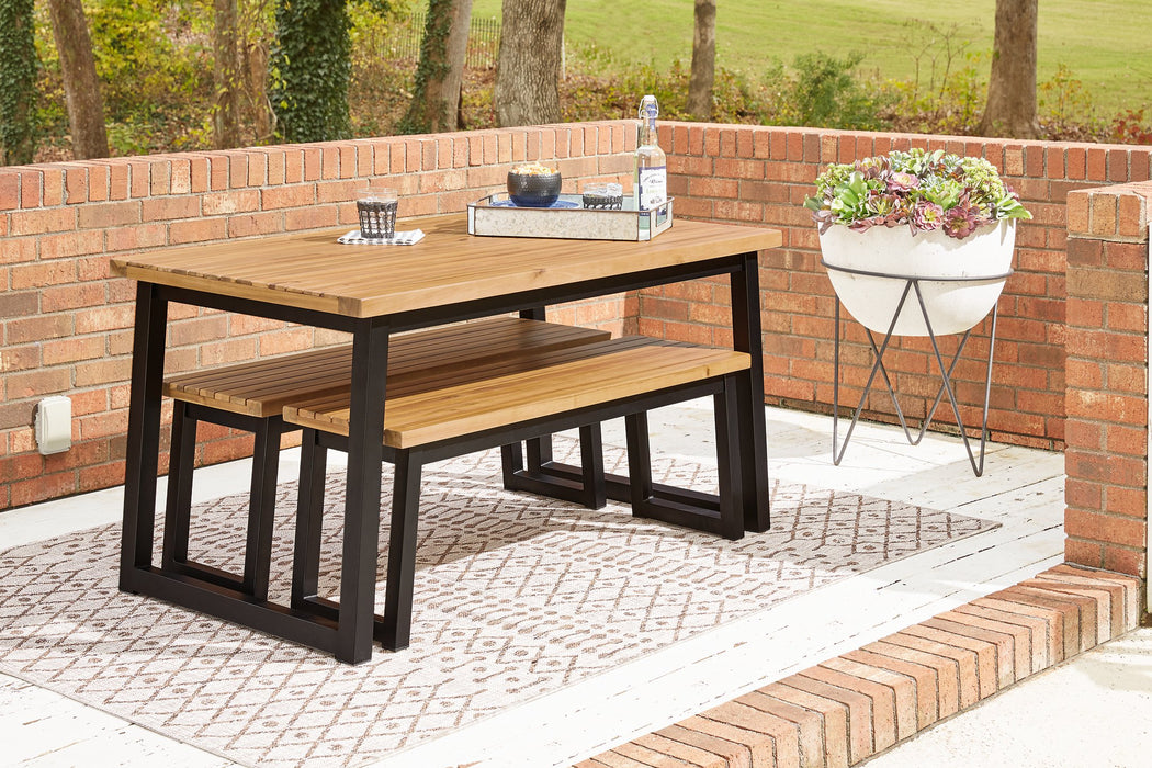 Town Wood Outdoor Dining Table Set (Set of 3) - World Furniture Gallery (Newark, CA)