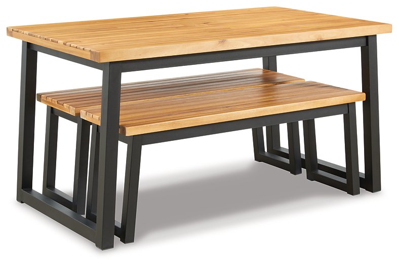 Town Wood Outdoor Dining Table Set (Set of 3) - World Furniture Gallery (Newark, CA)