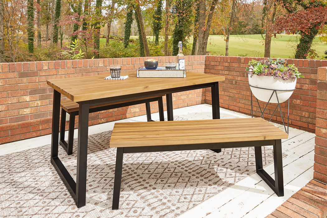 Town Wood Outdoor Dining Table Set (Set of 3) - World Furniture Gallery (Newark, CA)