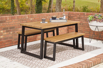 Town Wood Outdoor Dining Table Set (Set of 3) - World Furniture Gallery (Newark, CA)