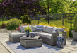 Petal Road Outdoor Loveseat Sectional/Ottoman/Table Set (Set of 4) - World Furniture Gallery (Newark, CA)