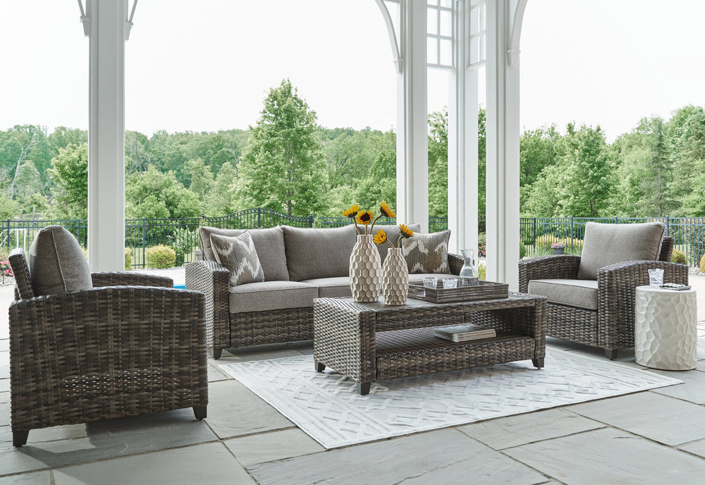 Oasis Court Outdoor Sofa/Chairs/Table Set (Set of 4) - World Furniture Gallery (Newark, CA)