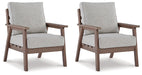 Emmeline Outdoor Lounge Chair with Cushion (Set of 2) - World Furniture Gallery (Newark, CA)