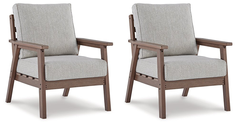 Emmeline Outdoor Lounge Chair with Cushion (Set of 2) - World Furniture Gallery (Newark, CA)