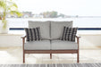 Emmeline Outdoor Loveseat with Cushion - World Furniture Gallery (Newark, CA)