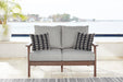 Emmeline Outdoor Loveseat with Cushion - World Furniture Gallery (Newark, CA)