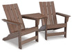 Emmeline 2 Adirondack Chairs with Tete-A-Tete Table Connector - World Furniture Gallery (Newark, CA)