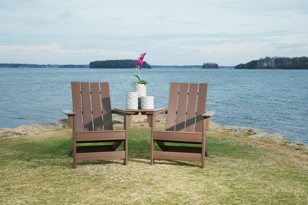 Emmeline 2 Adirondack Chairs with Tete-A-Tete Table Connector - World Furniture Gallery (Newark, CA)