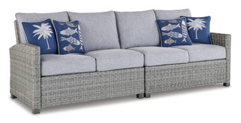 Naples Beach Outdoor Right and Left-arm Facing Loveseat with Cushion (Set of 2) - World Furniture Gallery (Newark, CA)