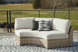 Calworth Outdoor Curved Loveseat with Cushion - World Furniture Gallery (Newark, CA)