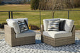 Calworth Outdoor Corner with Cushion (Set of 2) - World Furniture Gallery (Newark, CA)