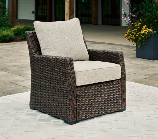 Brook Ranch Outdoor Lounge Chair with Cushion - World Furniture Gallery (Newark, CA)