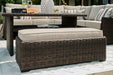 Brook Ranch Outdoor Sofa Sectional/Bench with Cushion (Set of 3) - World Furniture Gallery (Newark, CA)