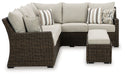 Brook Ranch Outdoor Sofa Sectional/Bench with Cushion (Set of 3) - World Furniture Gallery (Newark, CA)