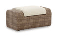 Sandy Bloom Outdoor Ottoman with Cushion - World Furniture Gallery (Newark, CA)