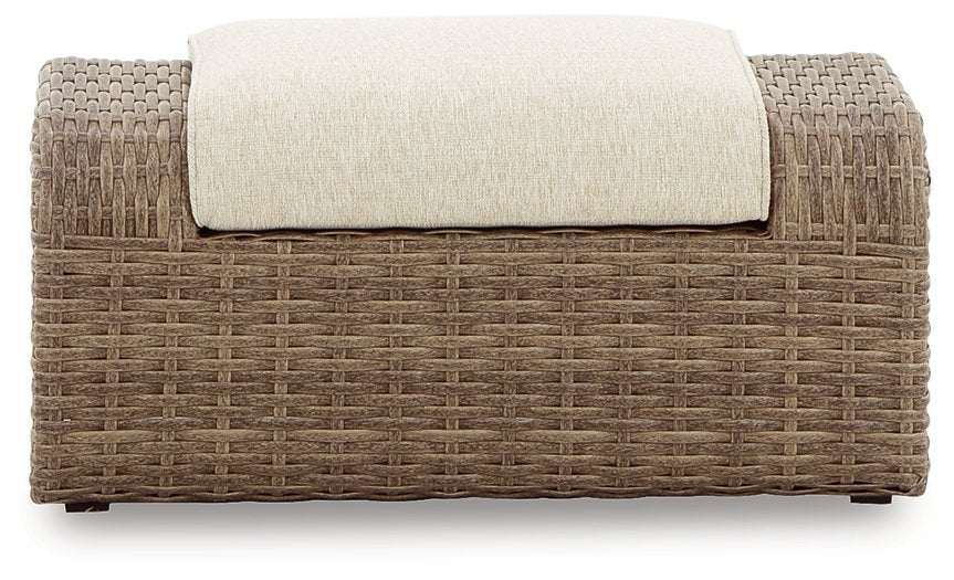 Sandy Bloom Outdoor Ottoman with Cushion - World Furniture Gallery (Newark, CA)