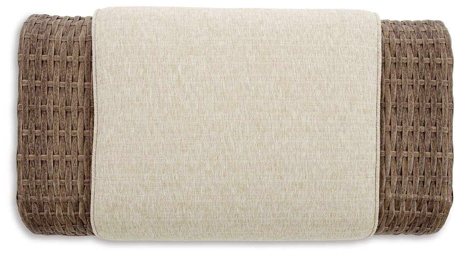 Sandy Bloom Outdoor Ottoman with Cushion - World Furniture Gallery (Newark, CA)