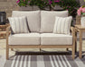 Hallow Creek Outdoor Loveseat with Cushion - World Furniture Gallery (Newark, CA)