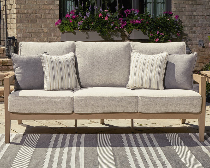 Hallow Creek Outdoor Sofa with Cushion - World Furniture Gallery (Newark, CA)