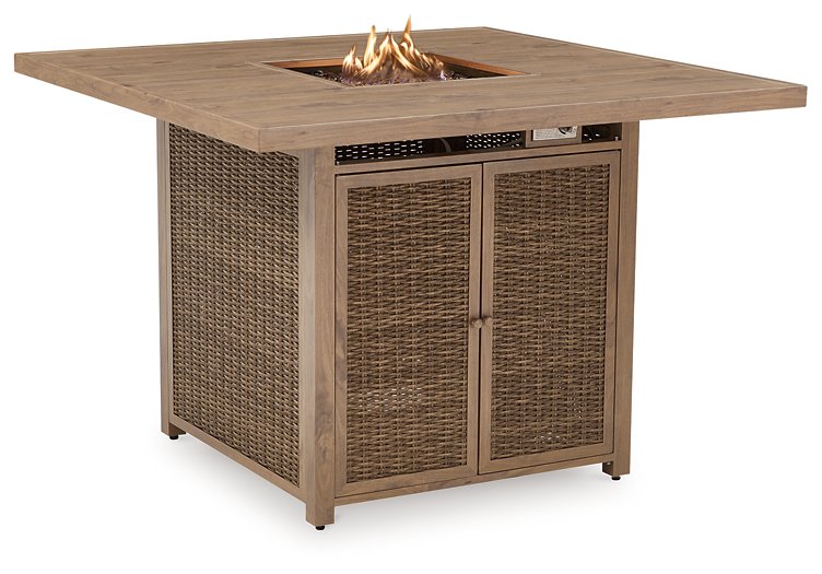 Walton Bridge Outdoor Bar Table with Fire Pit - World Furniture Gallery (Newark, CA)