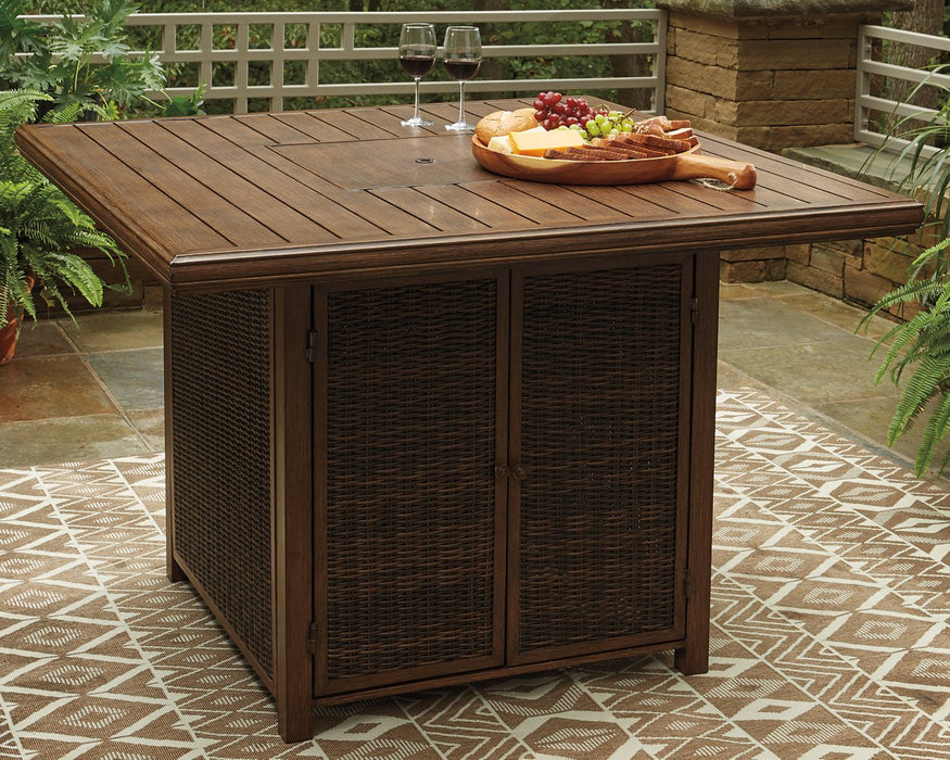 Paradise Trail Bar Table with Fire Pit - World Furniture Gallery (Newark, CA)