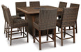 Paradise Trail Outdoor Counter Height Dining Table with 4 Barstools - World Furniture Gallery (Newark, CA)