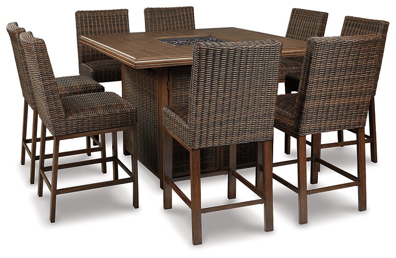 Paradise Trail Outdoor Counter Height Dining Table with 4 Barstools - World Furniture Gallery (Newark, CA)