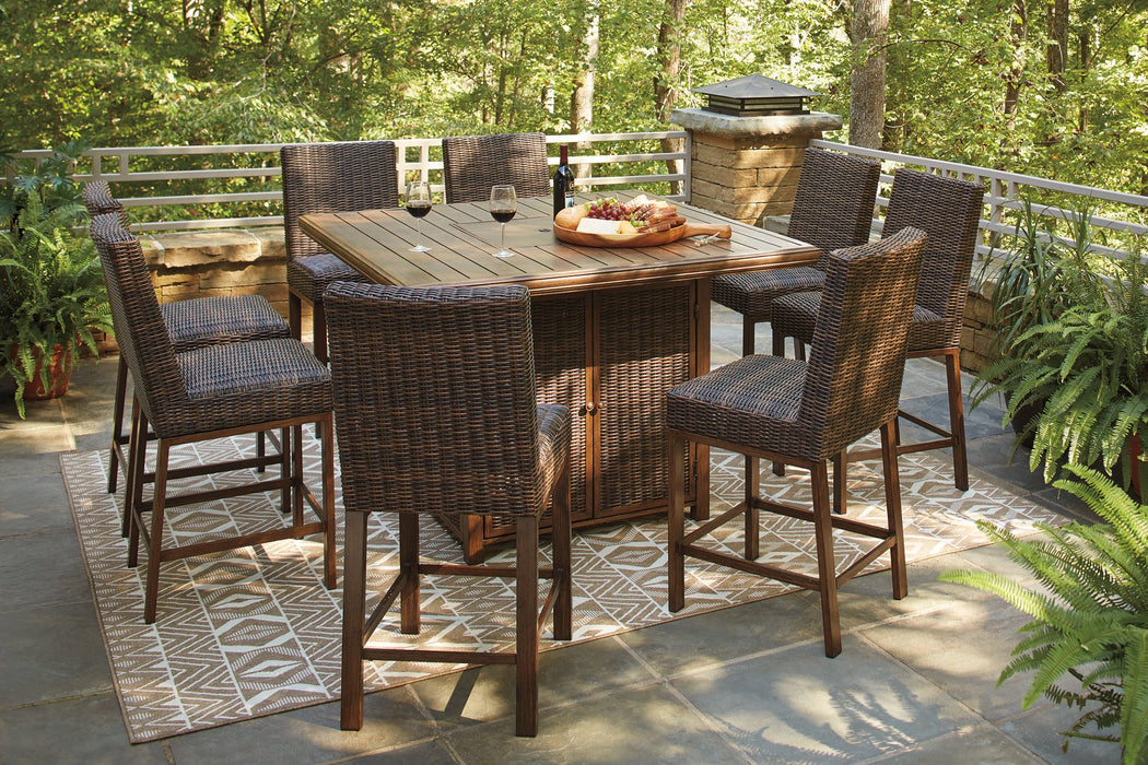 Paradise Trail Outdoor Counter Height Dining Table with 4 Barstools - World Furniture Gallery (Newark, CA)