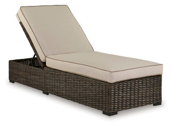 Coastline Bay Outdoor Chaise Lounge with Cushion - World Furniture Gallery (Newark, CA)