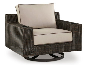 Coastline Bay Outdoor Swivel Lounge with Cushion - World Furniture Gallery (Newark, CA)