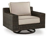 Coastline Bay Outdoor Swivel Lounge with Cushion - World Furniture Gallery (Newark, CA)