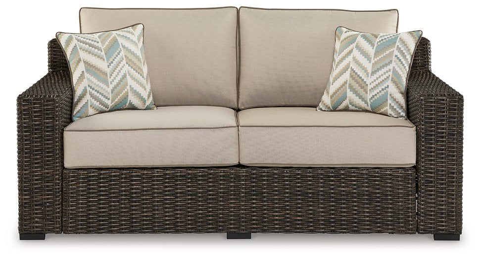 Coastline Bay Outdoor Loveseat with Cushion - World Furniture Gallery (Newark, CA)