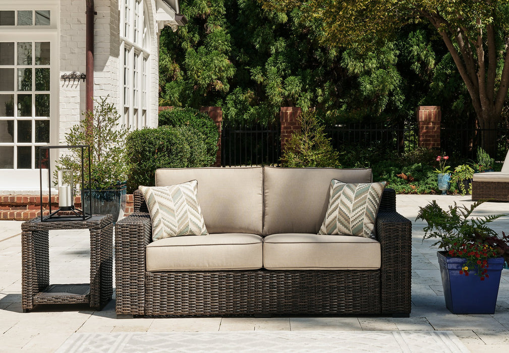 Coastline Bay Outdoor Loveseat with Cushion - World Furniture Gallery (Newark, CA)