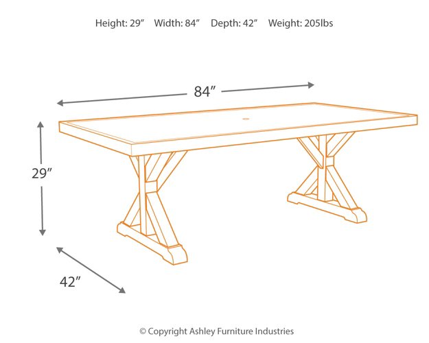 Beachcroft Dining Table with Umbrella Option - World Furniture Gallery (Newark, CA)