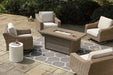 Beachcroft Beachcroft Fire Pit Table with Four Nuvella Swivel Lounge Chairs - World Furniture Gallery (Newark, CA)