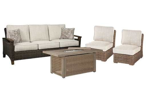 Beachcroft Outdoor Sofa, Lounge Chairs and Fire Pit - World Furniture Gallery (Newark, CA)