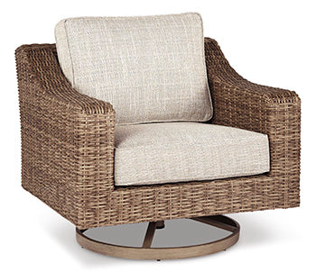 Beachcroft Outdoor Swivel Lounge with Cushion - World Furniture Gallery (Newark, CA)