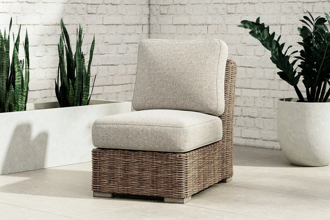 Beachcroft Outdoor Armless Chair with Cushion - World Furniture Gallery (Newark, CA)