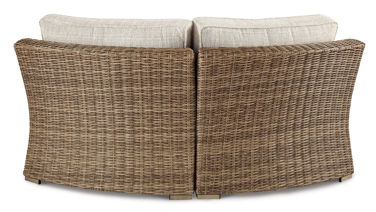 Beachcroft Outdoor Curved Corner Chair with Cushion - World Furniture Gallery (Newark, CA)