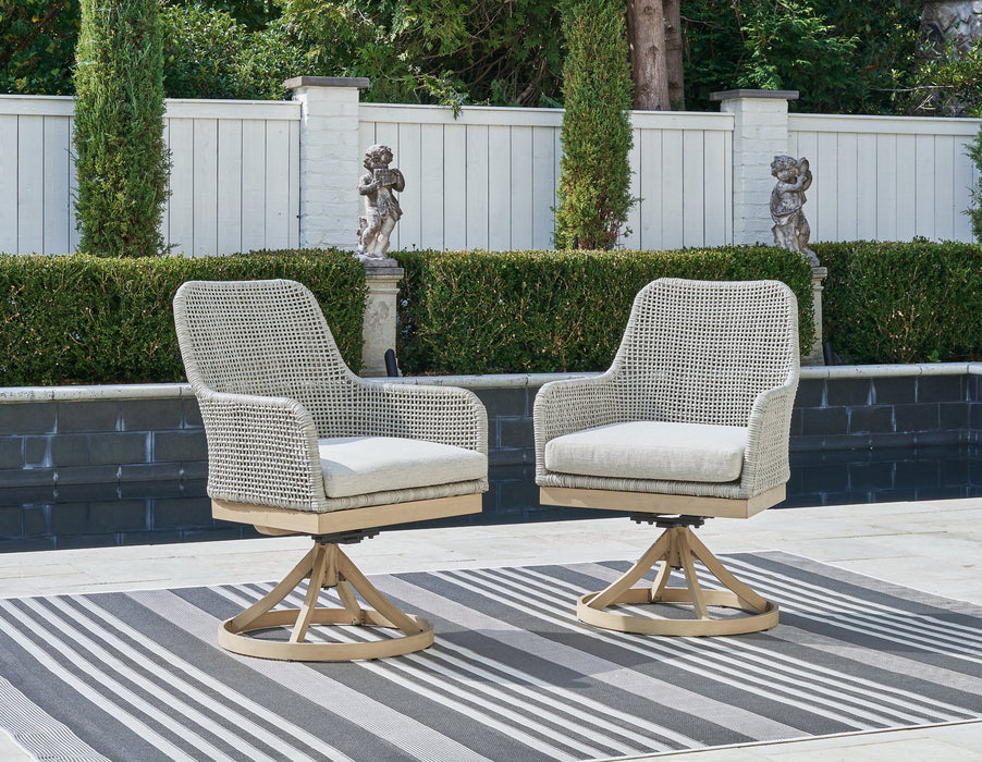 Seton Creek Outdoor Swivel Dining Chair (Set of 2) - World Furniture Gallery (Newark, CA)