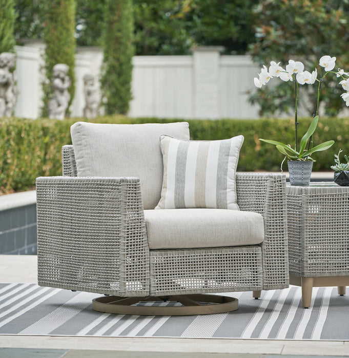 Seton Creek Outdoor Swivel Lounge with Cushion - World Furniture Gallery (Newark, CA)